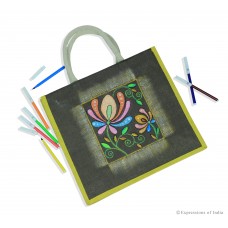 Jute bag - Colourful Flowers