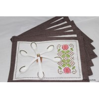 Embroidered Table Mats (Crown)
